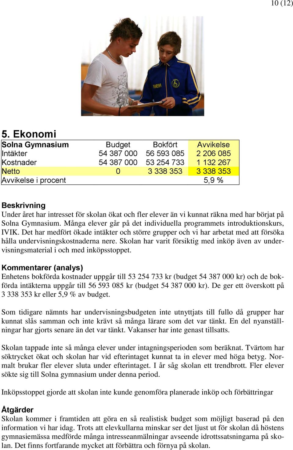 Under året har intresset för skolan ökat och fler elever än vi kunnat räkna med har börjat på Solna Gymnasium. Många elever går på det individuella programmets introduktionskurs, IVIK.