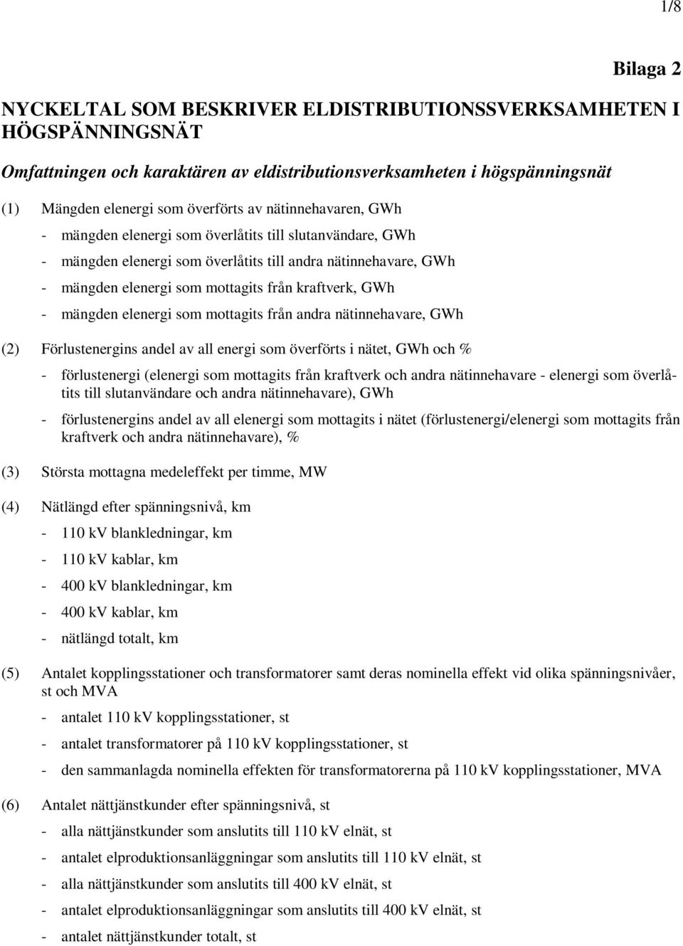 mängden elenergi som mottagits från andra nätinnehavare, GWh (2) Förlustenergins andel av all energi som överförts i nätet, GWh och % - förlustenergi (elenergi som mottagits från kraftverk och andra