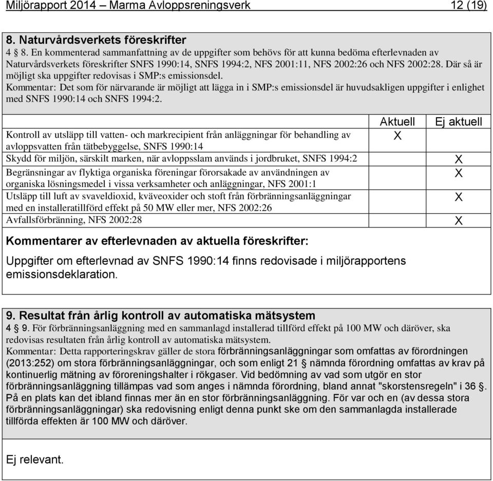 Där så är möjlig ska uppgifer redovisas i SMP:s emissionsdel.