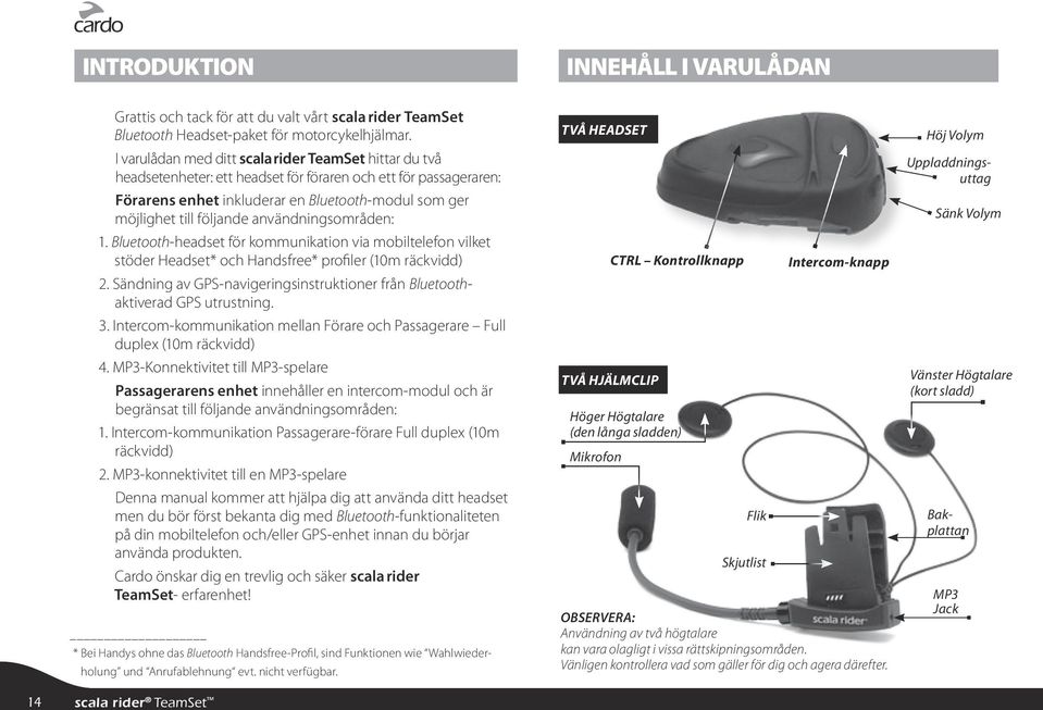 användningsområden: 1. Bluetooth-headset för kommunikation via mobiltelefon vilket stöder Headset* och Handsfree* profiler (10m räckvidd) 2.