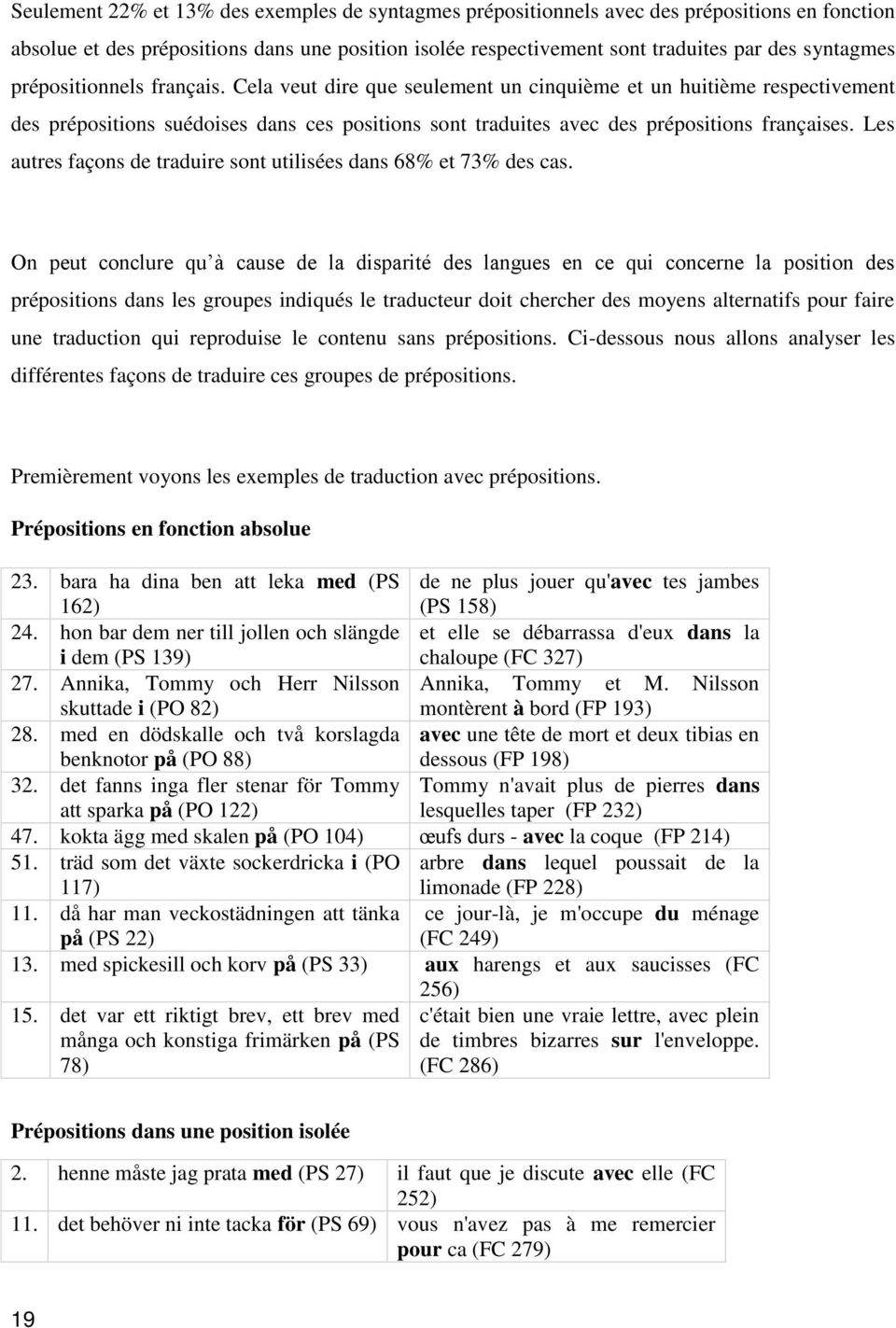 Les autres façons de traduire sont utilisées dans 68% et 73% des cas.