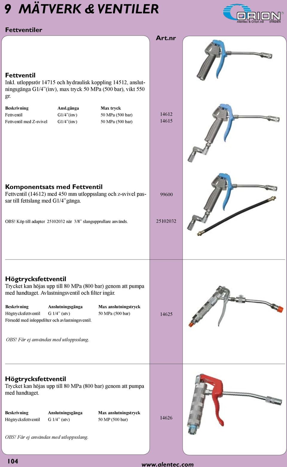 z-svivel passar till fettslang med G1/4 gänga. 99600 OBS! Köp till adapter 25102032 när 3/8 slangupprullare används.