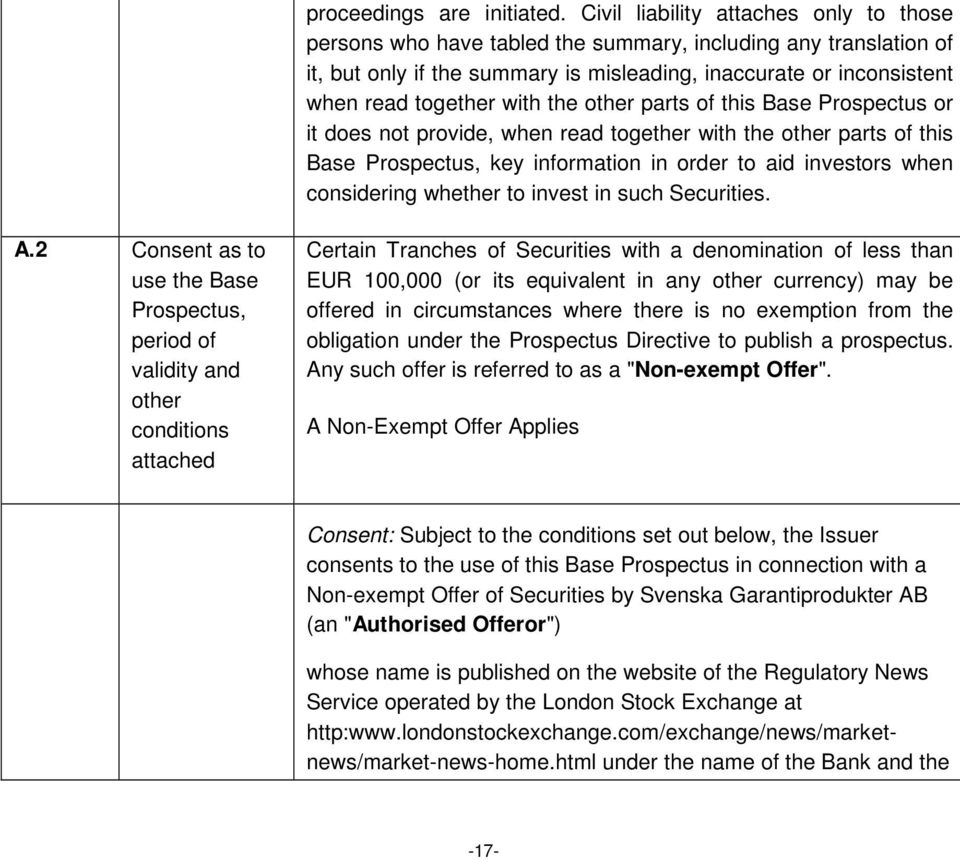 the other parts of this Base Prospectus or it does not provide, when read together with the other parts of this Base Prospectus, key information in order to aid investors when considering whether to