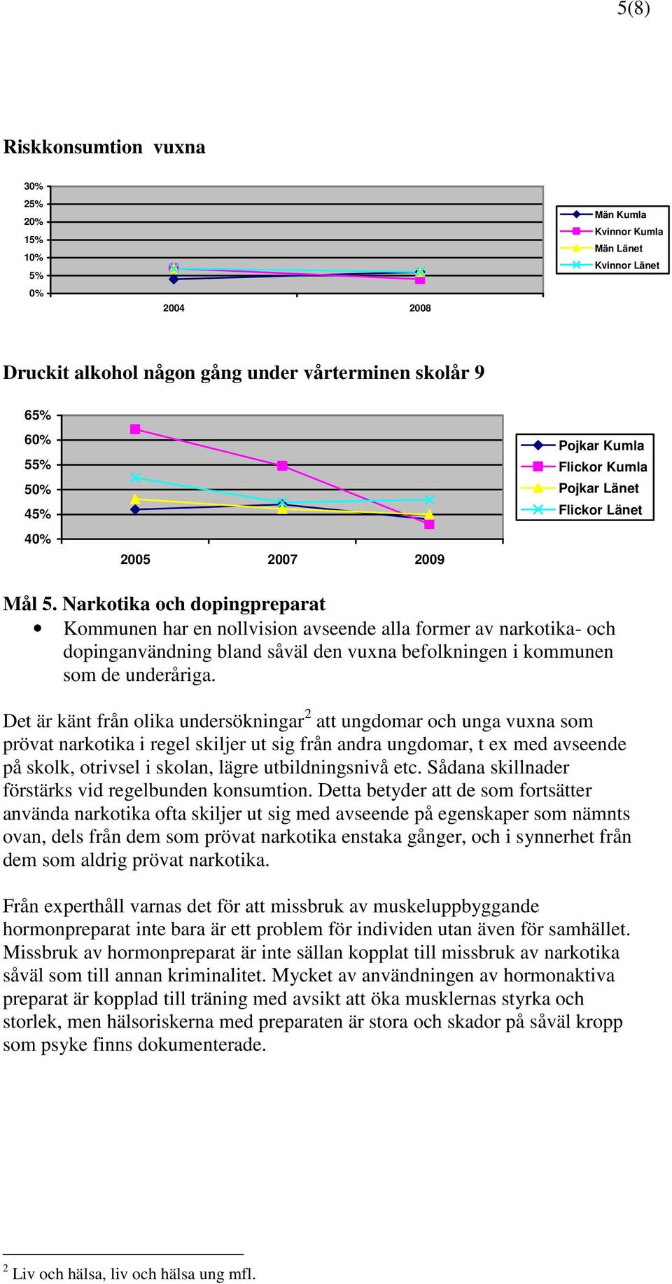 Det är känt från olika undersökningar 2 att ungdomar och unga vuxna som prövat narkotika i regel skiljer ut sig från andra ungdomar, t ex med avseende på skolk, otrivsel i skolan, lägre