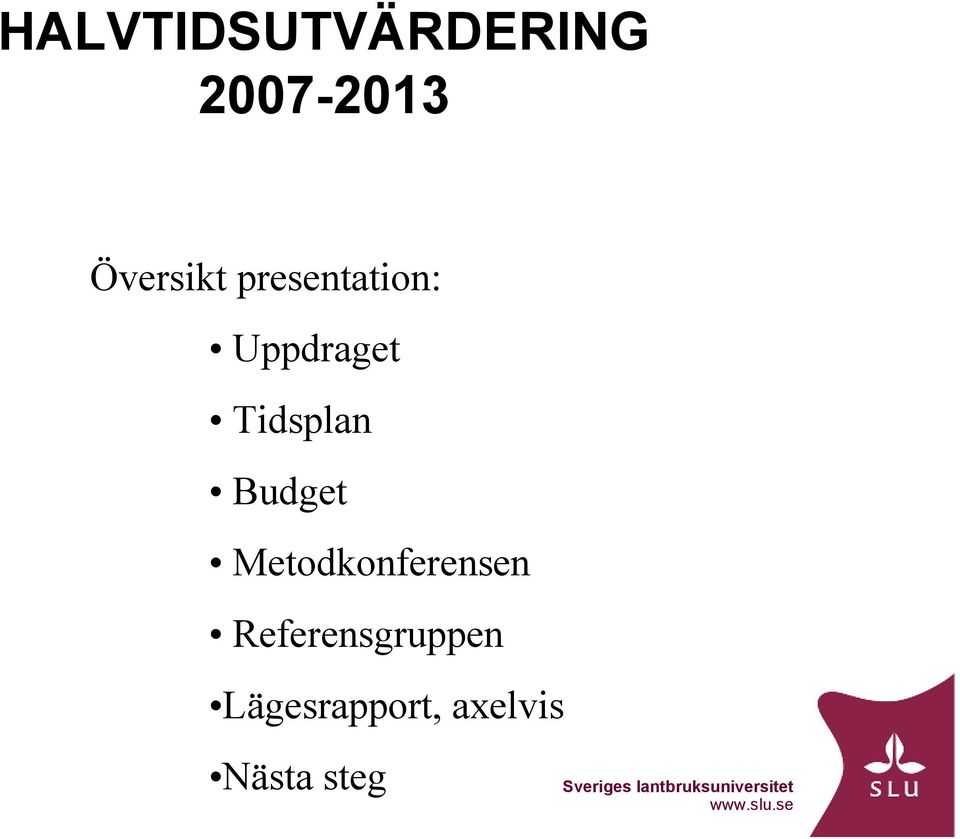 Tidsplan Budget Metodkonferensen