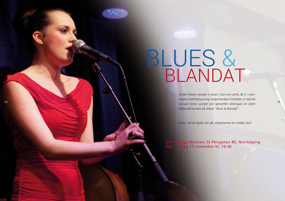 genomför ytterligare en skönt blåtonad konsert på temat Blues & Blandat.