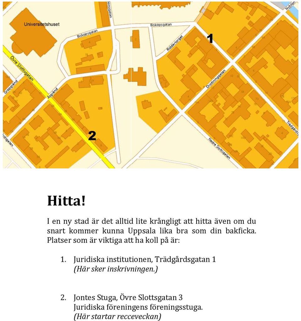 Uppsala lika bra som din bakficka. Platser som är viktiga att ha koll på är: 1.
