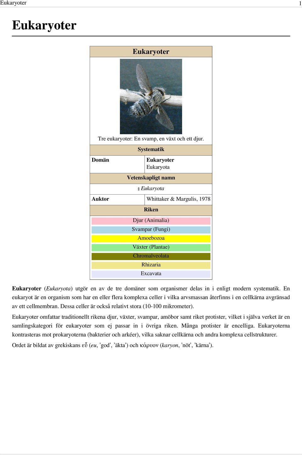 Eukaryoter (Eukaryota) utgör en av de tre domäner som organismer delas in i enligt modern systematik.