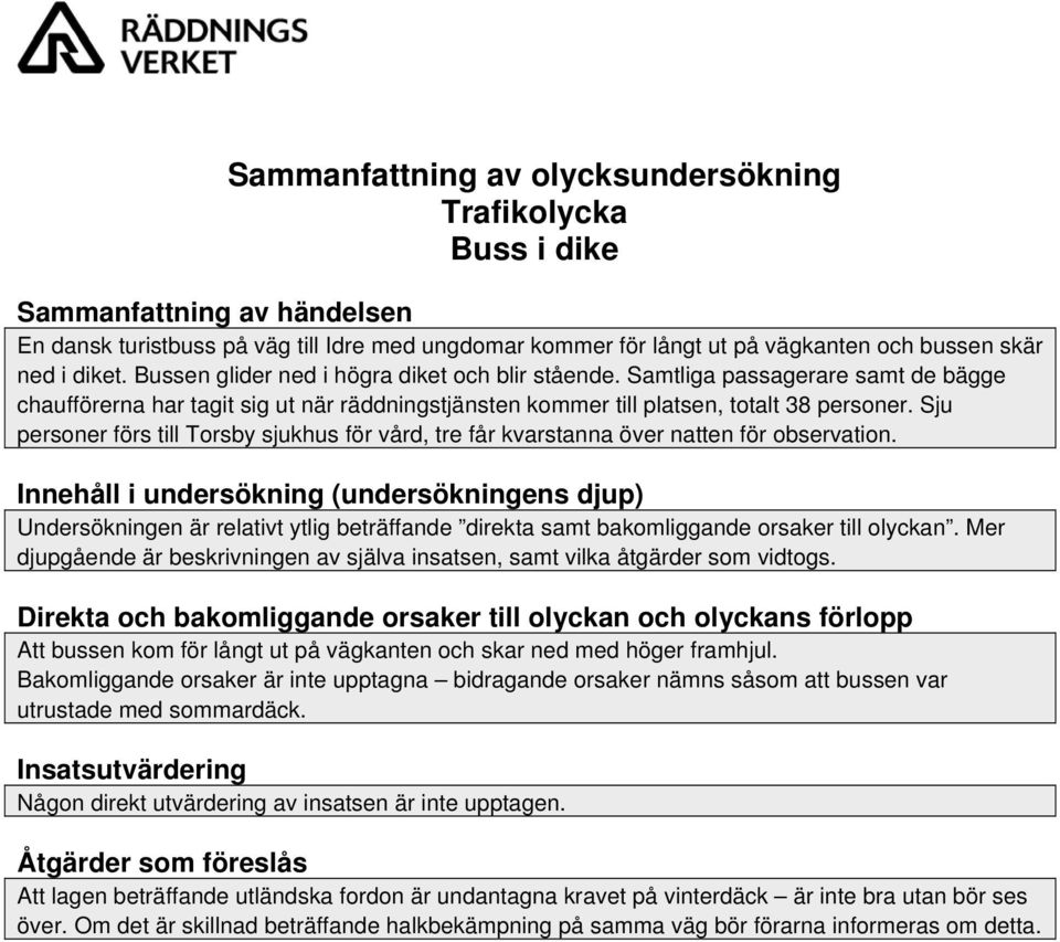 Sju personer förs till Torsby sjukhus för vård, tre får kvarstanna över natten för observation.