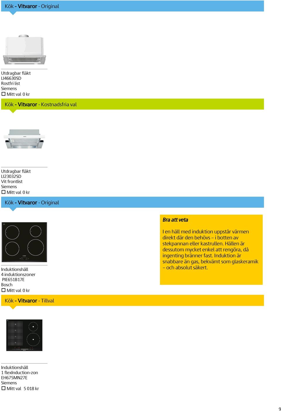 Vitvaror - Original Induktionshäll 4 induktionszoner PIE651B17E Bosch Kök -