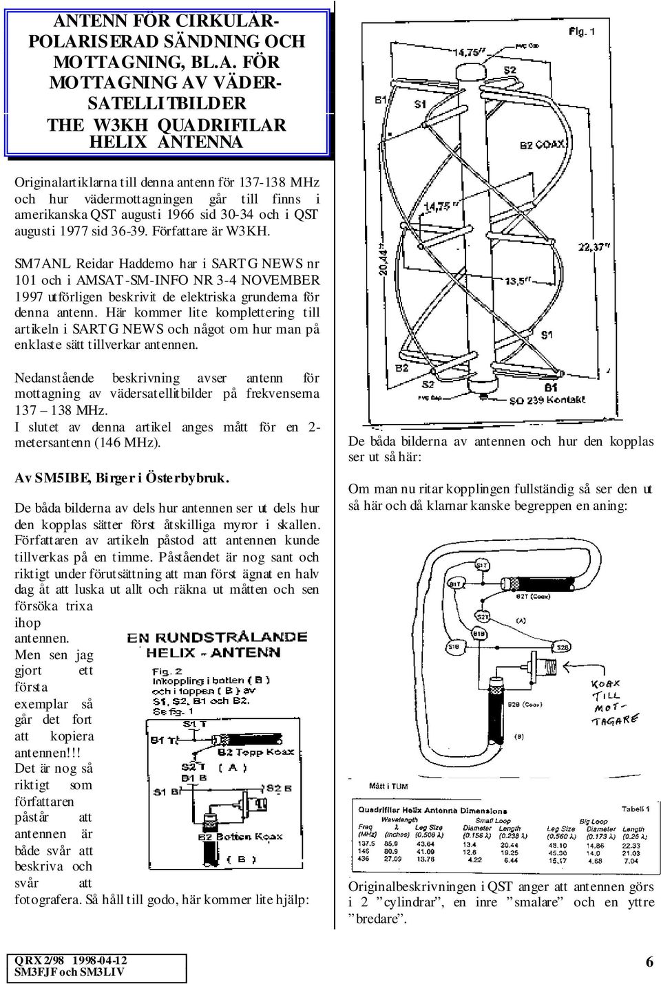 SM7ANL Reidar Haddemo har i SARTG NEWS nr 101 och i AMSAT-SM-INFO NR 3-4 NOVEMBER 1997 utförligen beskrivit de elektriska grunderna för denna antenn.