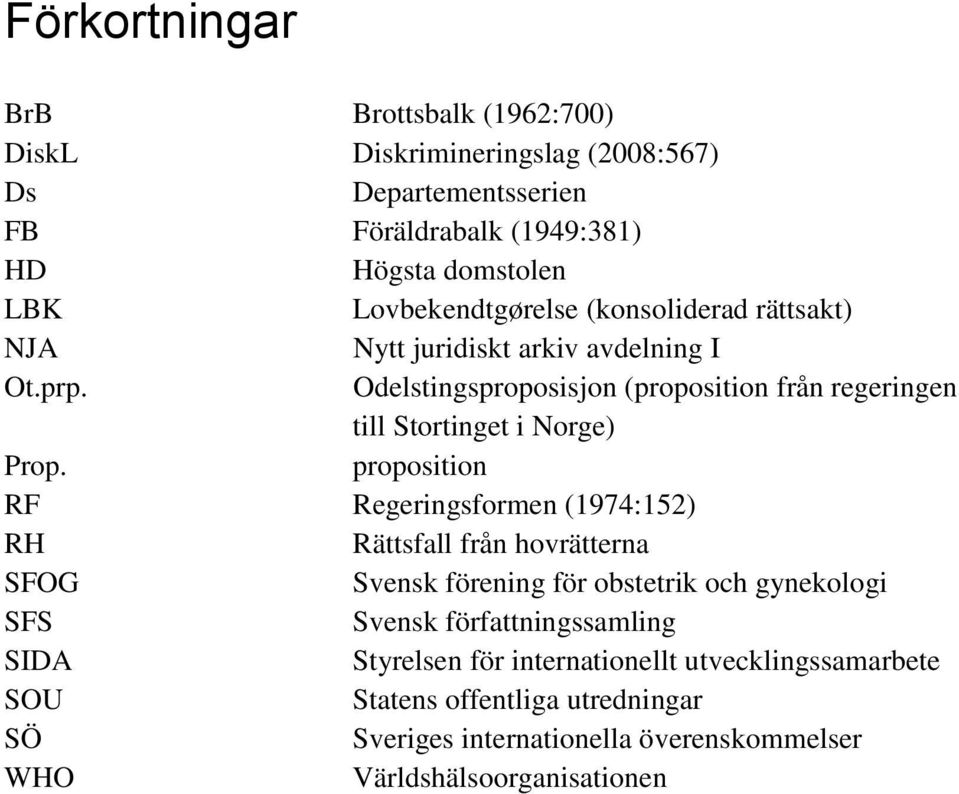 Odelstingsproposisjon (proposition från regeringen till Stortinget i Norge) Prop.