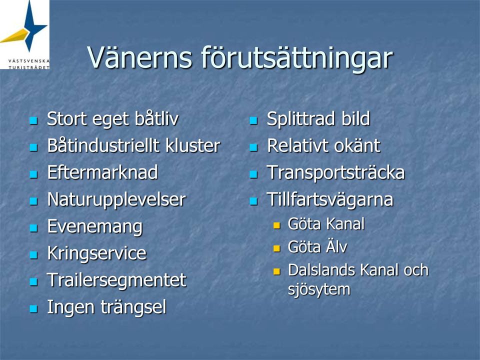 Trailersegmentet Ingen trängsel Splittrad bild Relativt okänt