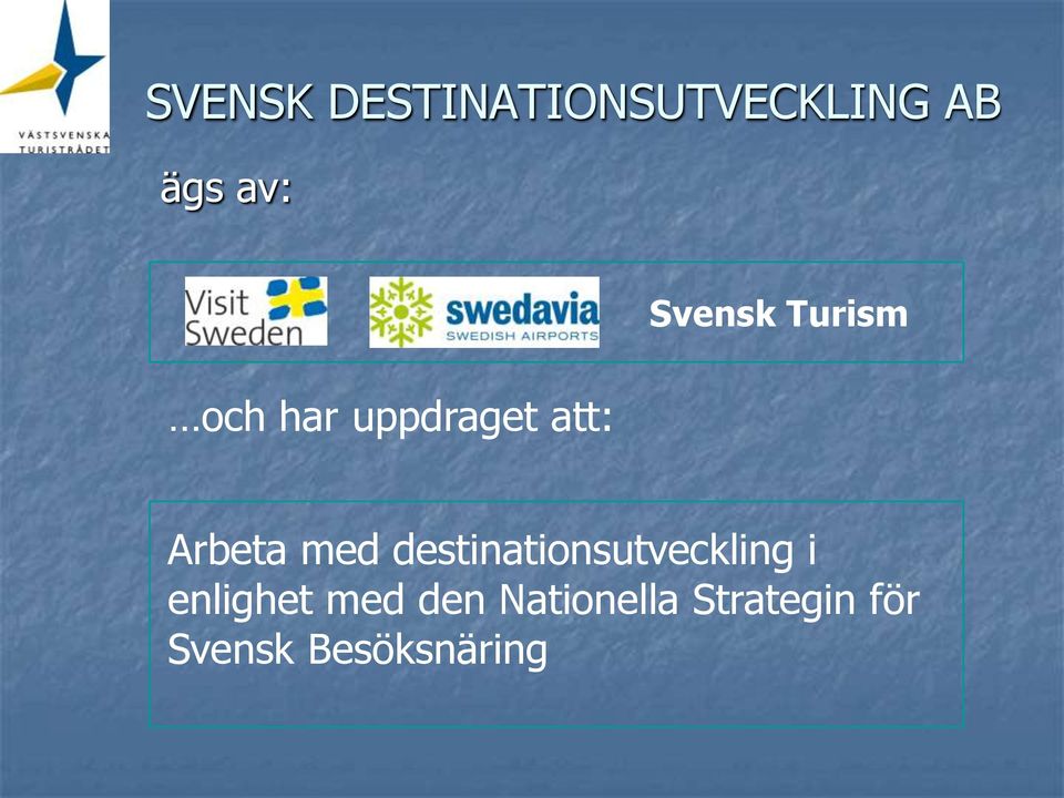 med destinationsutveckling i enlighet med