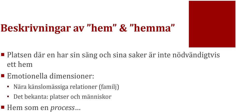 Emotionella dimensioner: Nära känslomässiga relationer