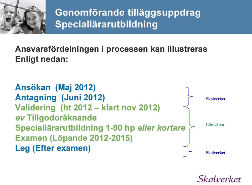 (ht 2012 klart nov 2012) ev Tillgodoräknande Speciallärarutbildning 1-90 hp eller