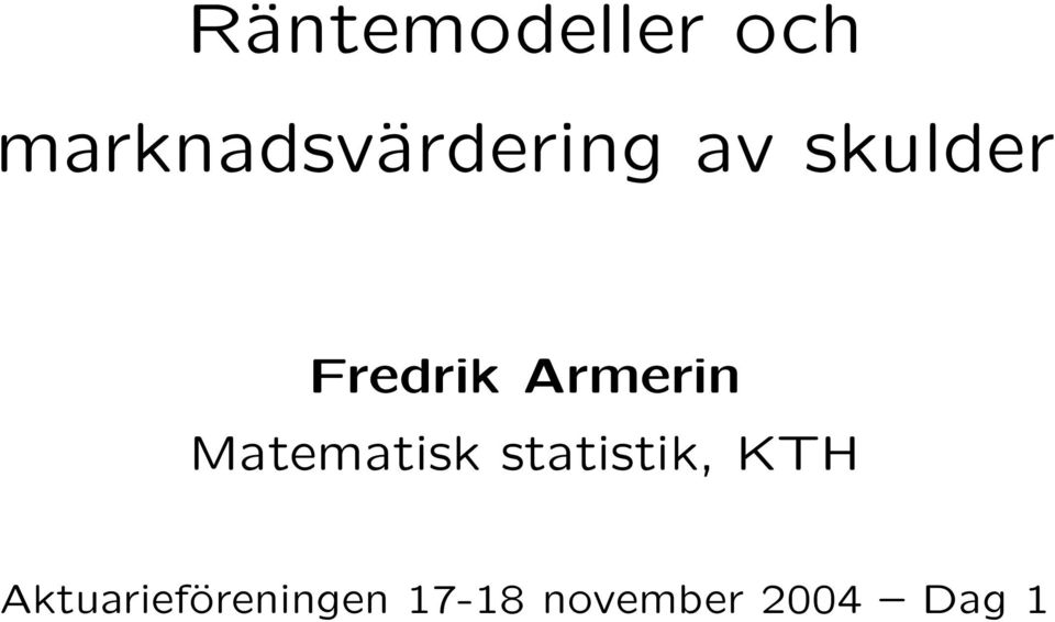 Fredrik Armerin Matematisk
