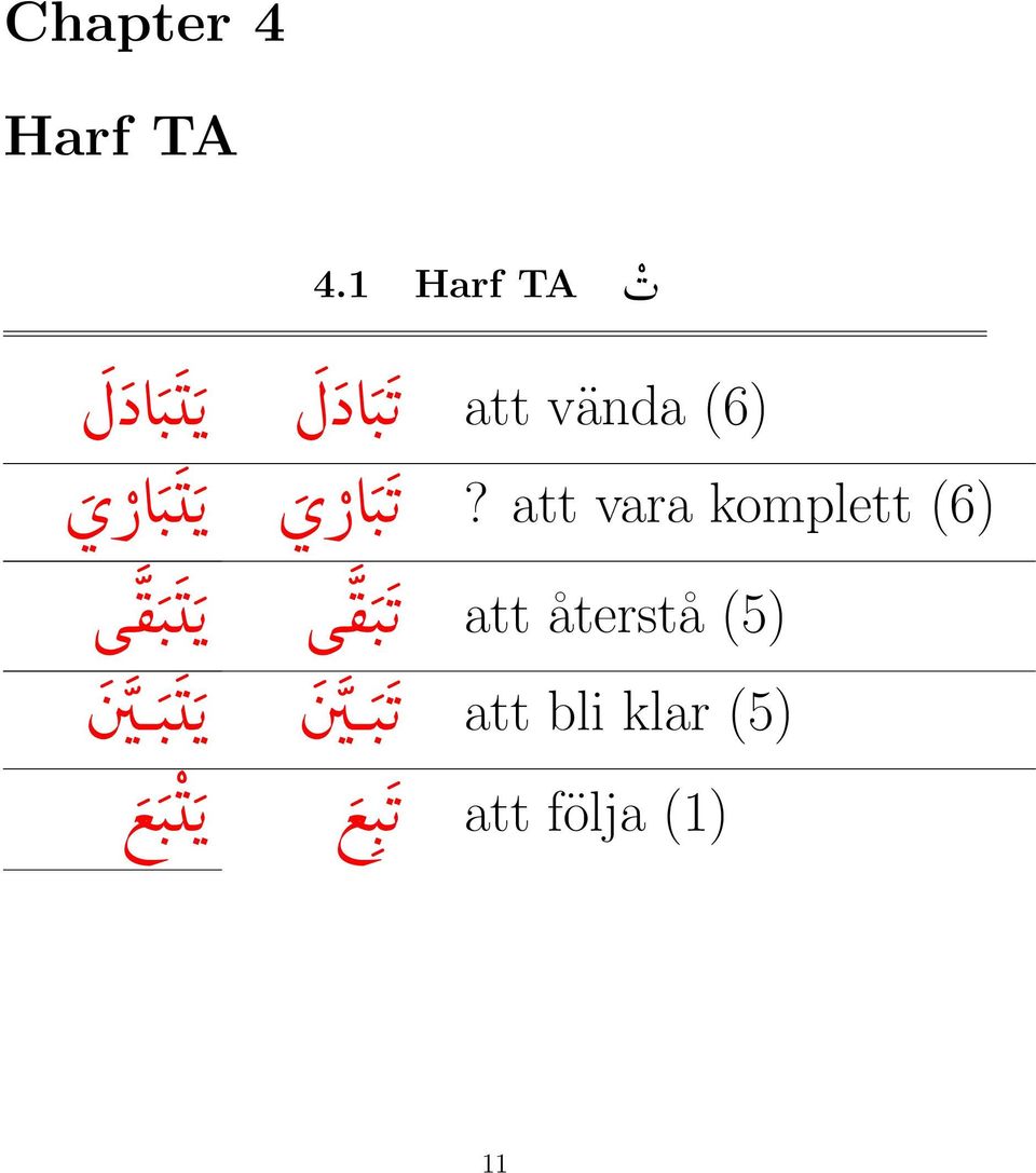 att vara komplett (6) att