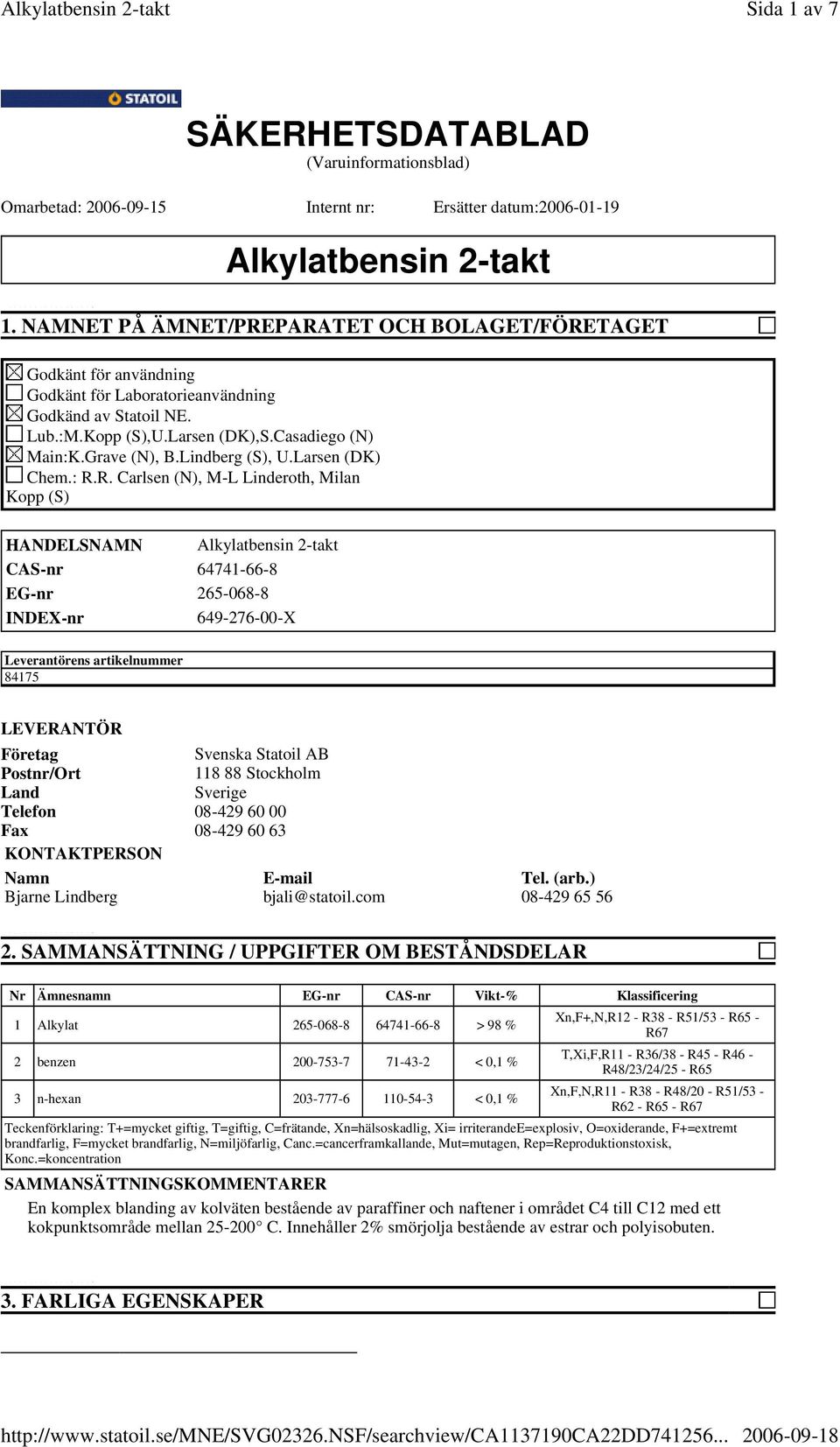 Lindberg (S), U.Larsen (DK) Chem.: R.