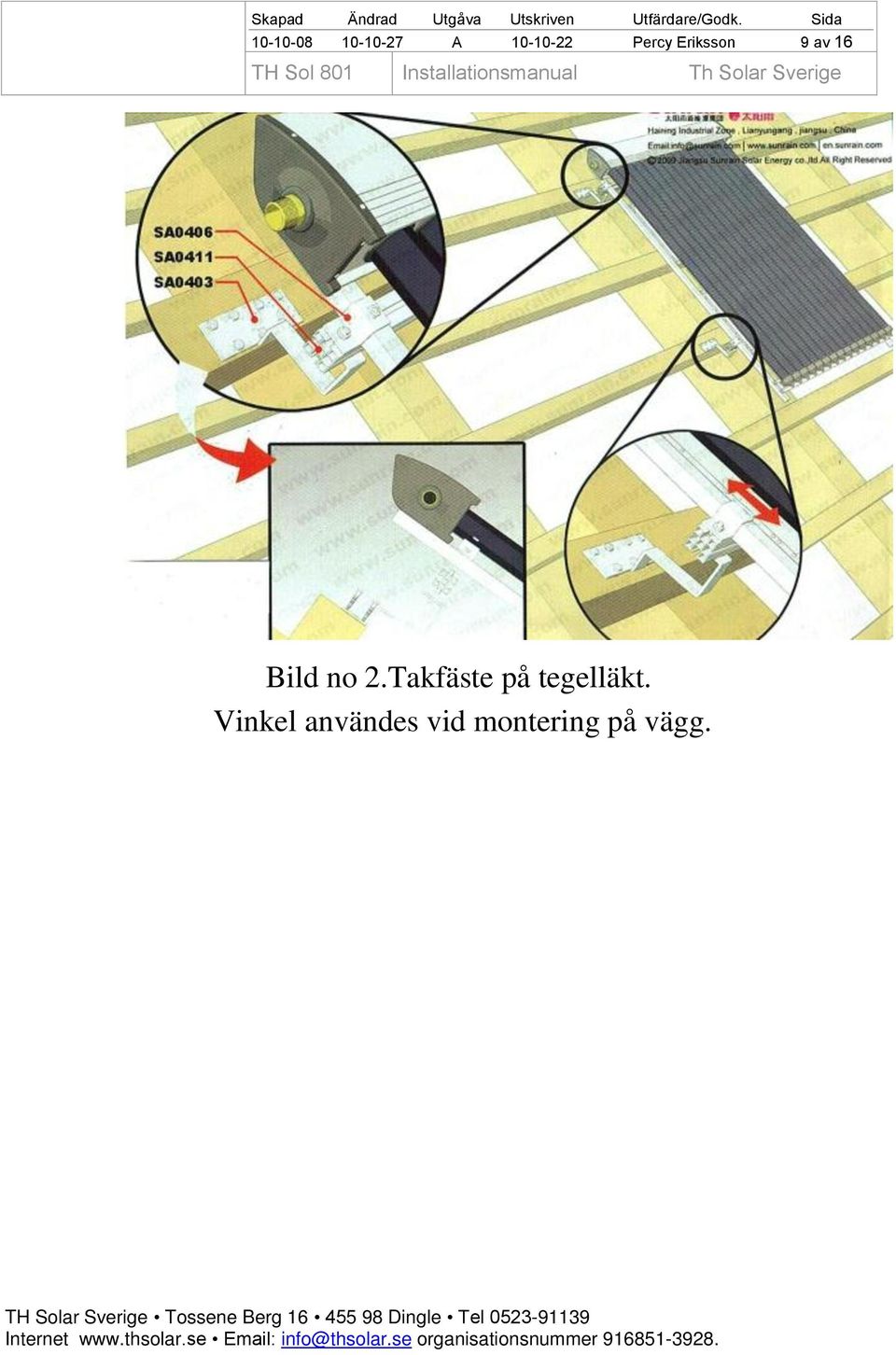 2.Takfäste på tegelläkt.