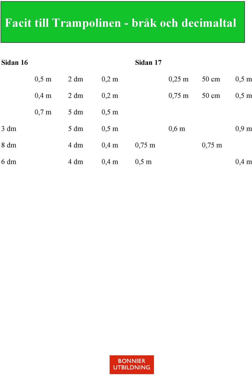 0,75 m 50 cm 0,5 m 0,7 m 5 dm 0,5 m 3 dm 5 dm 0,5 m 0,6 m