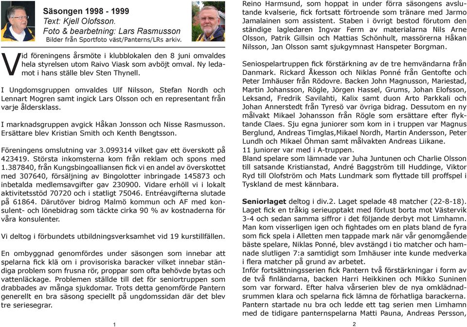 I Ungdomsgruppen omvaldes Ulf Nilsson, Stefan Nordh och Lennart Mogren samt ingick Lars Olsson och en representant från varje åldersklass. I marknadsgruppen avgick Håkan Jonsson och Nisse Rasmusson.