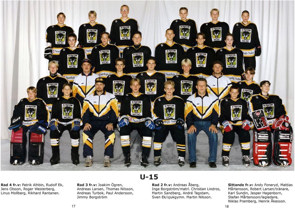 v: Andreas Åberg, Inge Borgström/matrl. Christian Lindros, Martin Sandberg, André Tegstam, Sven Ek/sjukgymn. Martin Nilsson.