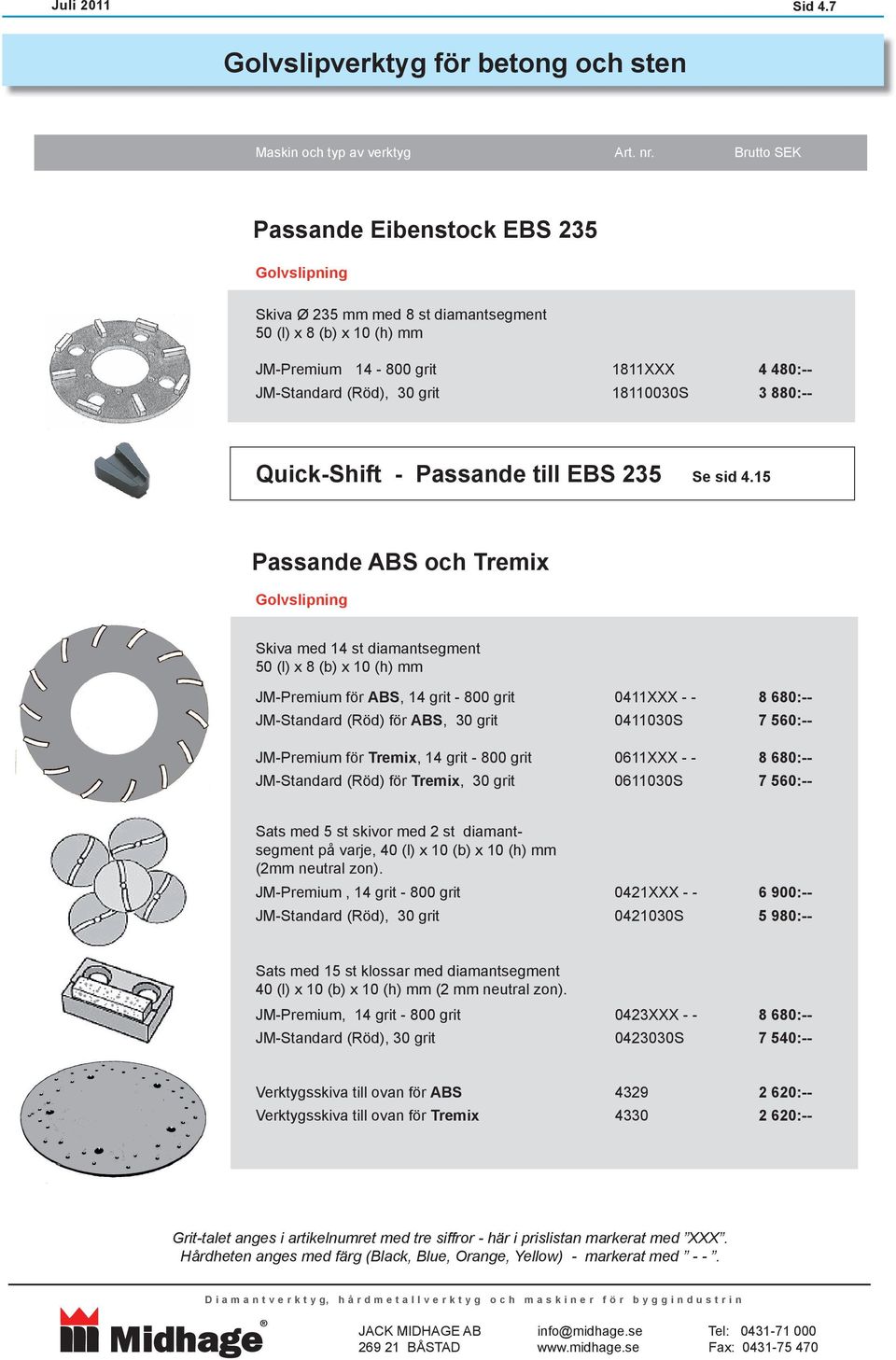 880:-- Quick-Shift - Passande till EBS 235 Se sid 4.