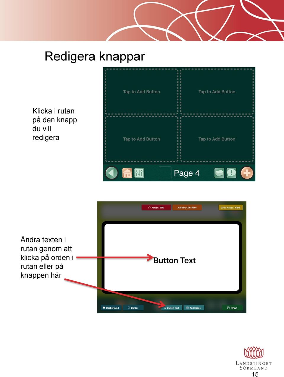 texten i rutan genom att klicka på