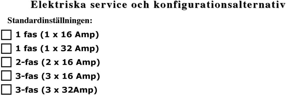 Standardinställningen: 1 fas (1 x 16