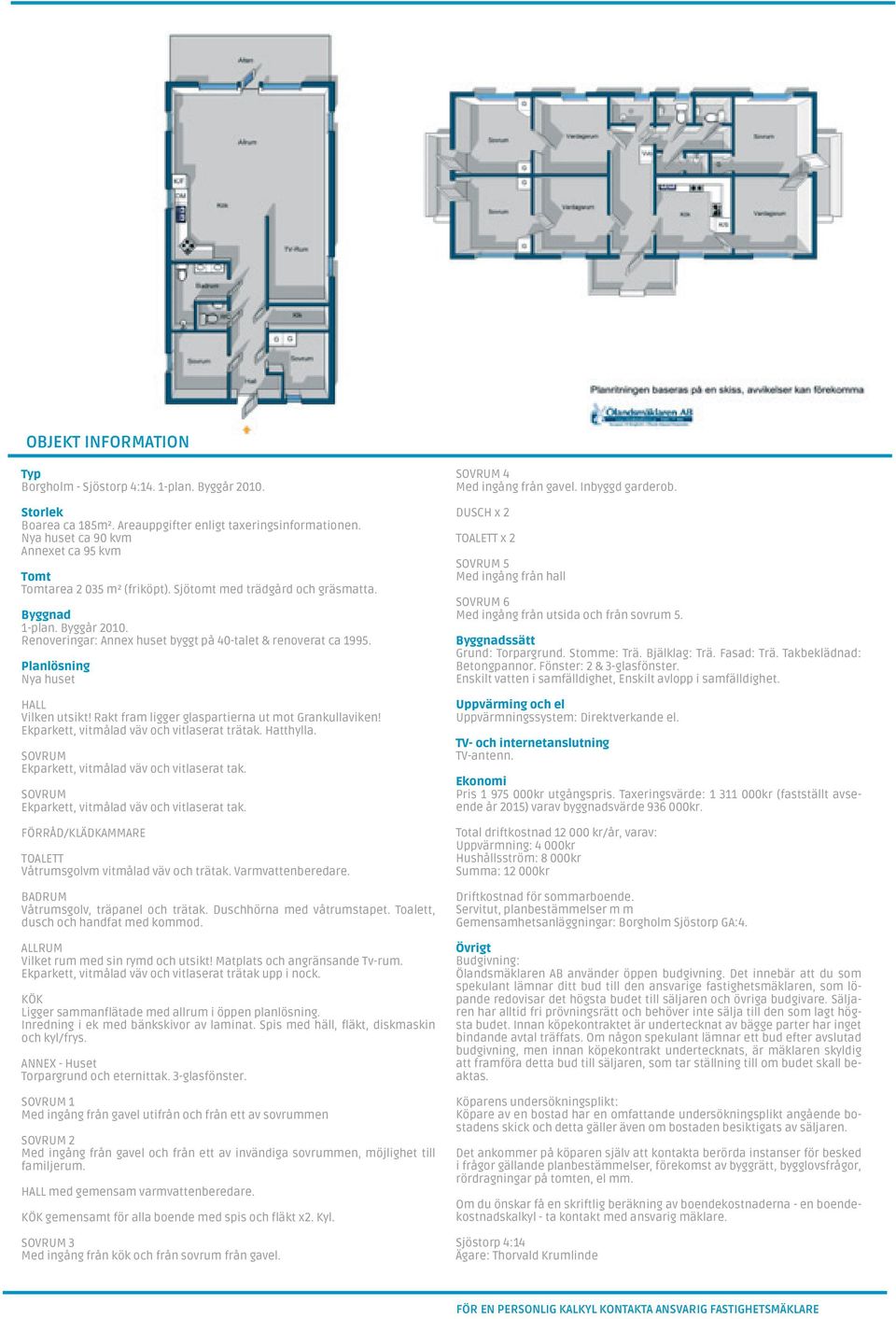 Renoveringar: Annex huset byggt på 40-talet & renoverat ca 1995. Planlösning Nya huset HALL Vilken utsikt! Rakt fram ligger glaspartierna ut mot Grankullaviken!