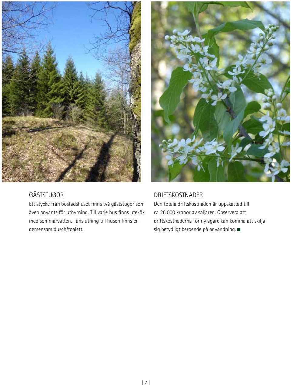 I anslutning till husen finns en gemensam dusch/toalett.