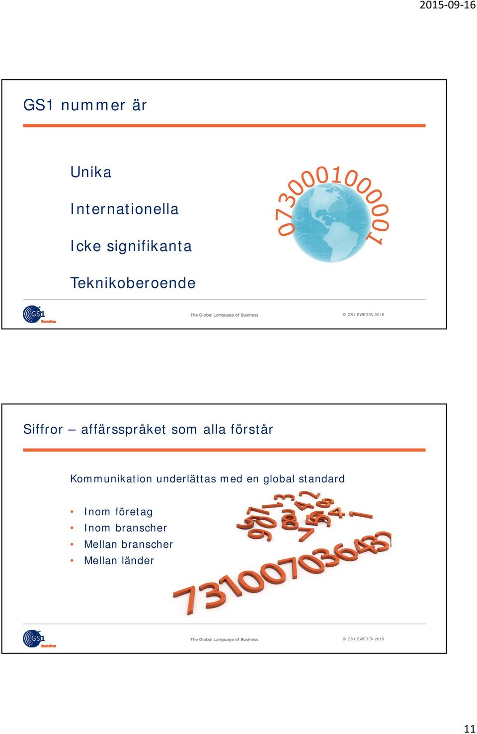 Kommunikation underlättas med en global standard Inom