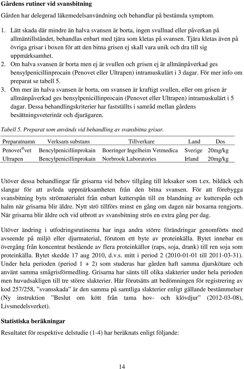 Tjära kletas även på övriga grisar i boxen för att den bitna grisen ej skall vara unik och dra till sig uppmärksamhet. 2.