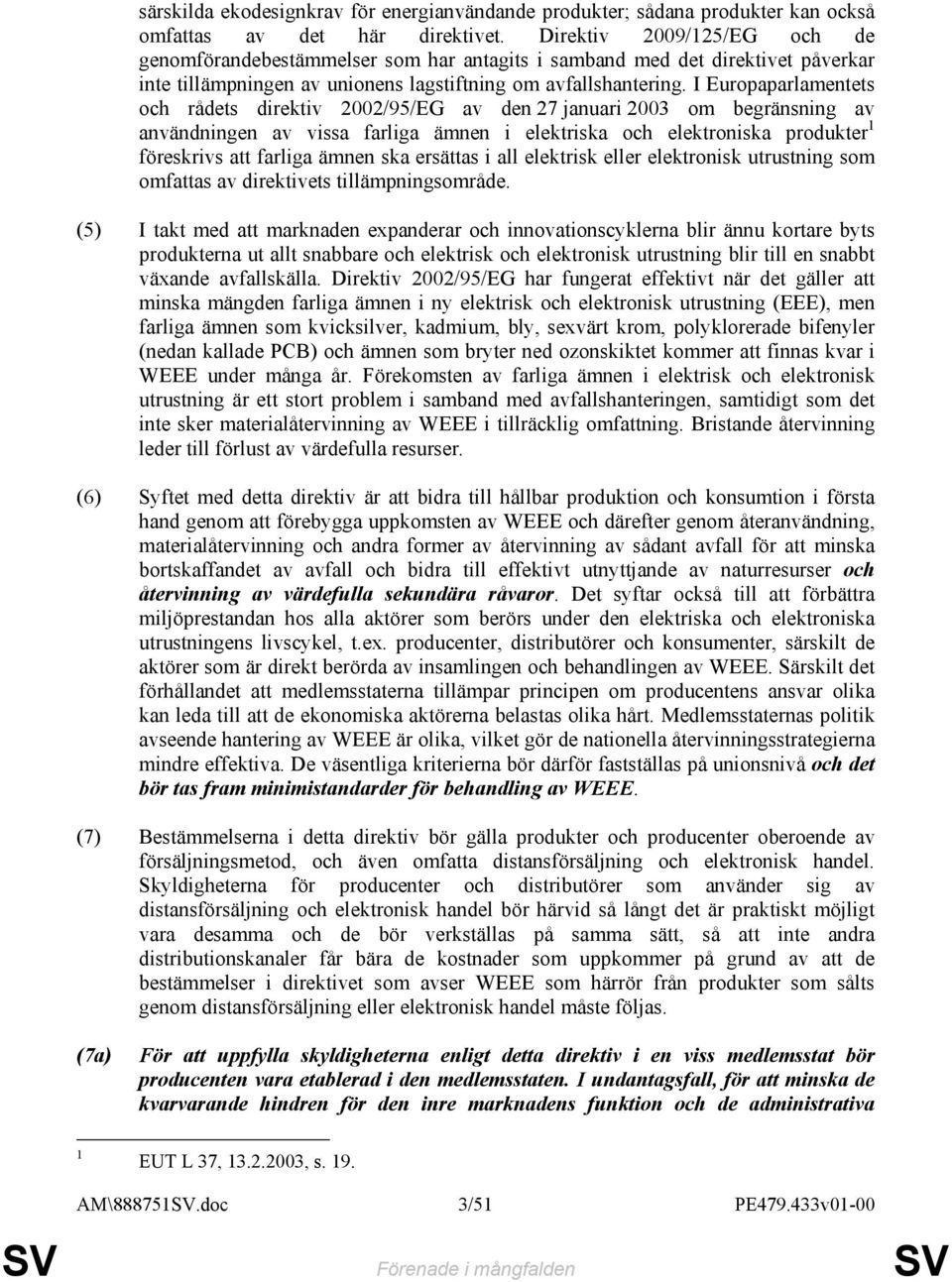I Europaparlamentets och rådets direktiv 2002/95/EG av den 27 januari 2003 om begränsning av användningen av vissa farliga ämnen i elektriska och elektroniska produkter 1 föreskrivs att farliga ämnen