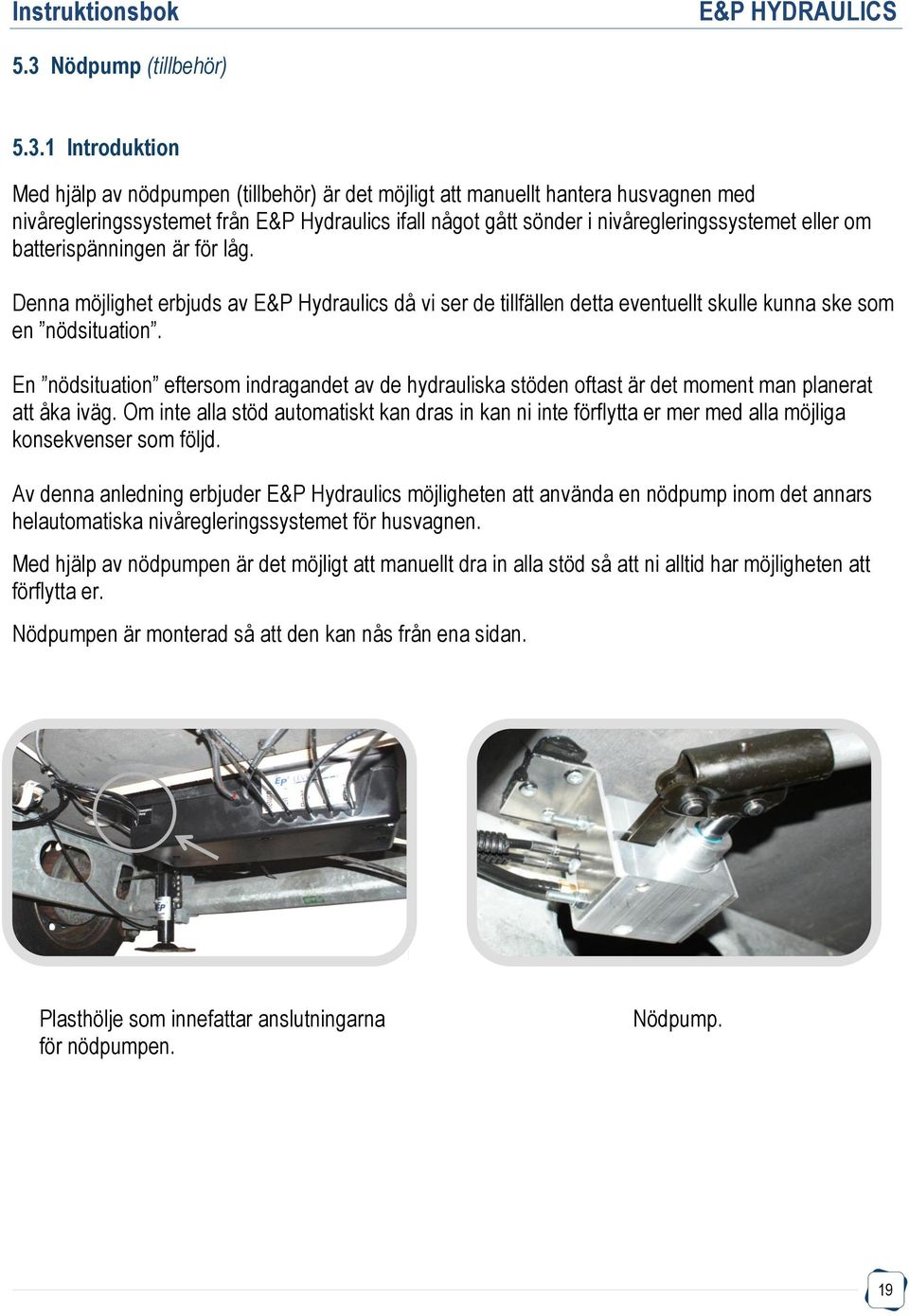 En nödsituation eftersom indragandet av de hydrauliska stöden oftast är det moment man planerat att åka iväg.