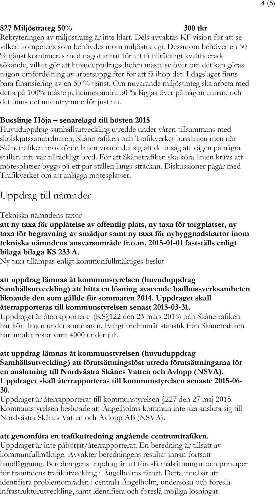 arbetsuppgifter för att få ihop det. I dagsläget finns bara finansiering av en 50 % tjänst.