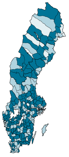 Förändring av antalet unga som