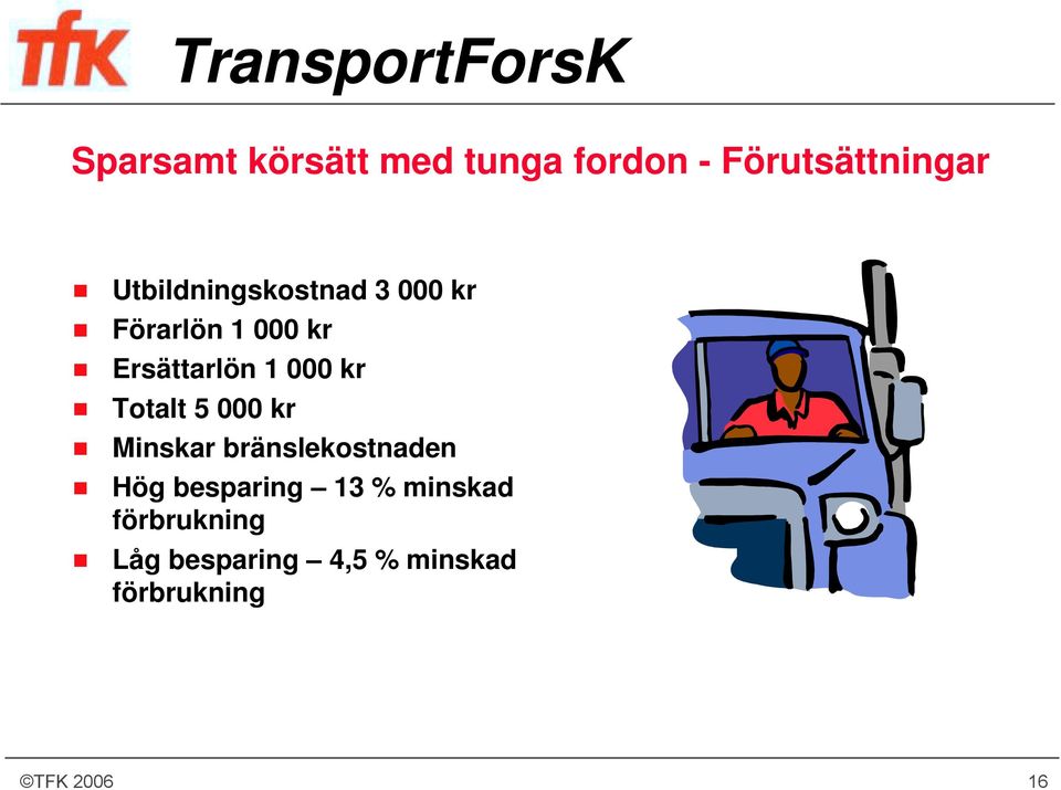 000 kr Totalt 5 000 kr Minskar bränslekostnaden Hög besparing