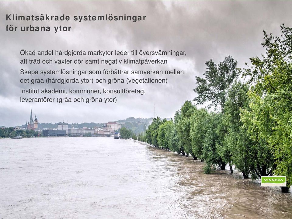 systemlösningar som förbättrar samverkan mellan det gråa (hårdgjorda ytor) och gröna