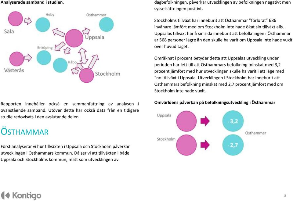 Uppsalas tillväxt har å sin sida inneburit att befolkningen i Östhammar är 568 personer lägre än den skulle ha varit om Uppsala inte hade vuxit över huvud taget.