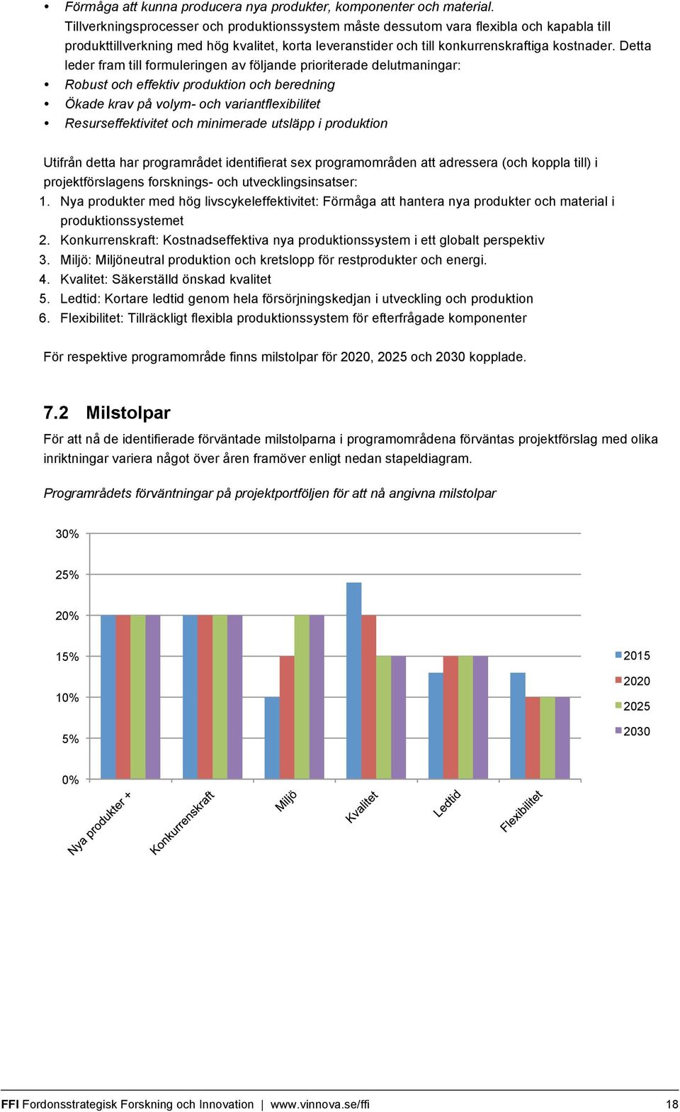 Detta leder fram till formuleringen av följande prioriterade delutmaningar: Robust och effektiv produktion och beredning Ökade krav på volym- och variantflexibilitet Resurseffektivitet och minimerade