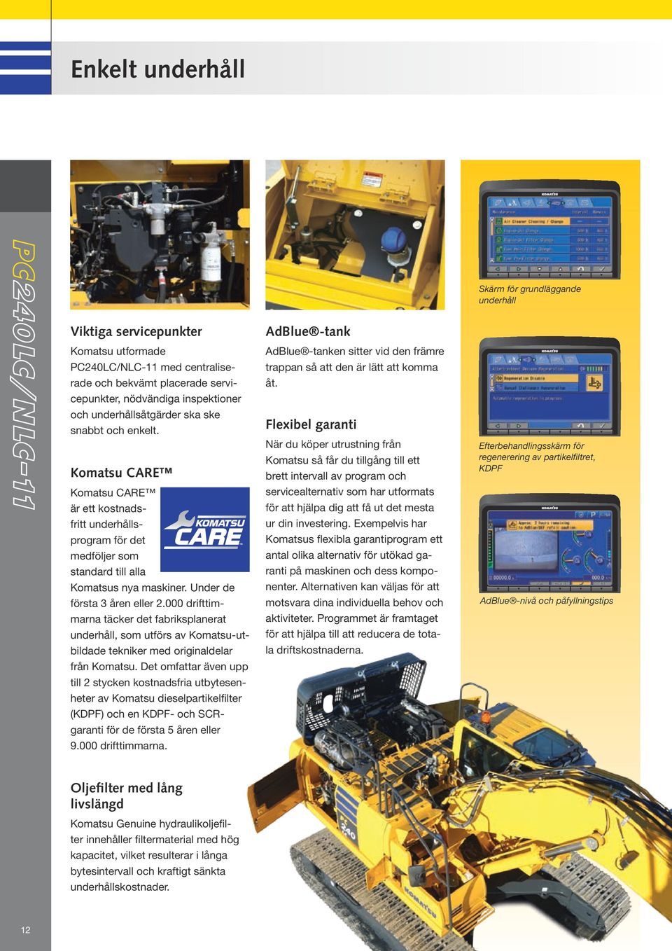 Under de första 3 åren eller 2.000 drifttimmarna täcker det fabriksplanerat underhåll, som utförs av Komatsu-utbildade tekniker med originaldelar från Komatsu.
