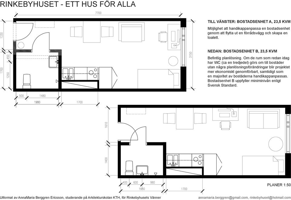 Om de rum som redan idag har WC (ca en tredjedel) görs om till bostäder utan några planlösningsförändringar blir projektet mer