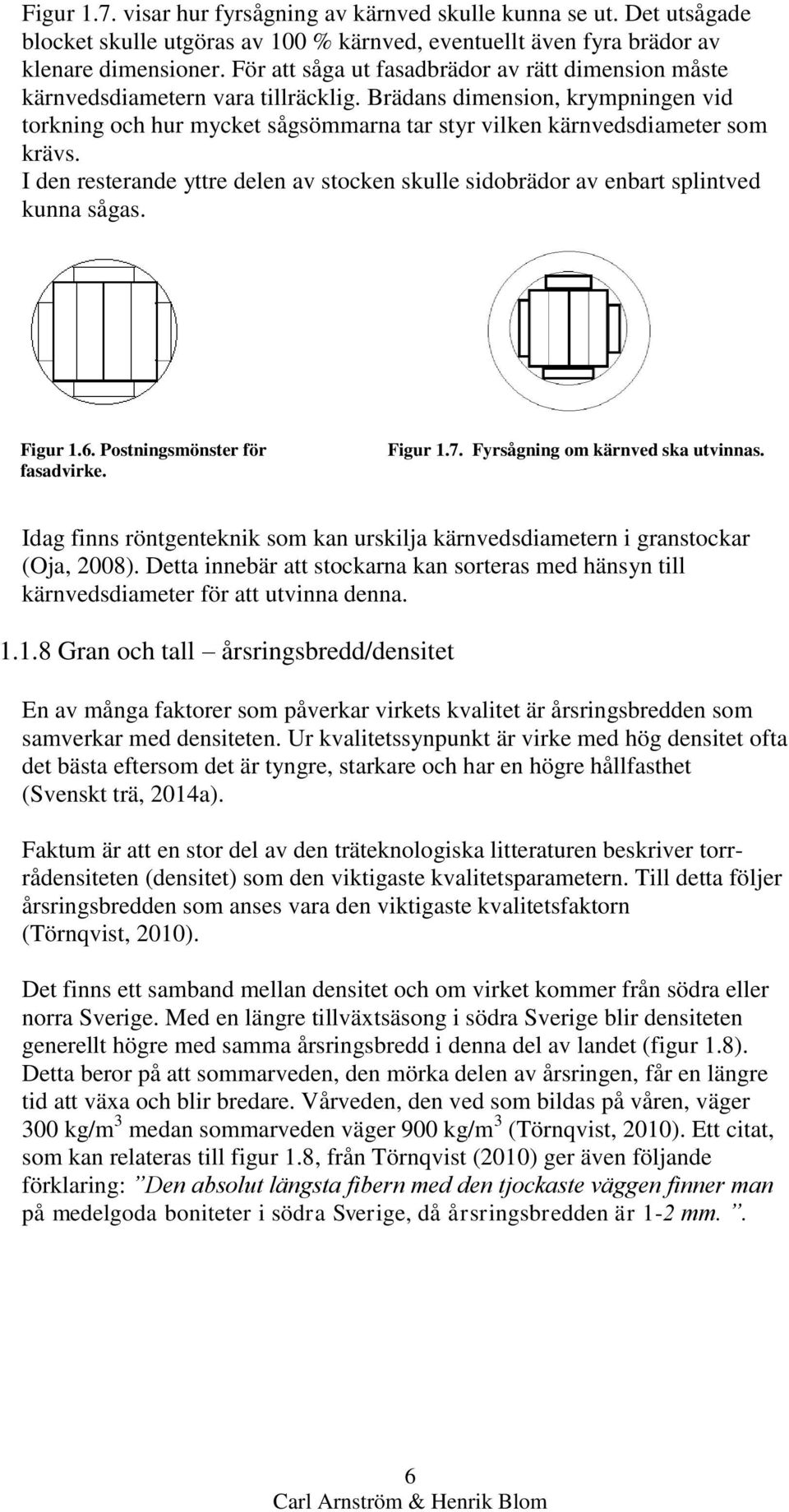 Brädans dimension, krympningen vid torkning och hur mycket sågsömmarna tar styr vilken kärnvedsdiameter som krävs.