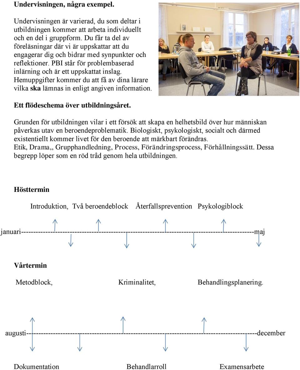 Hemuppgifter kommer du att få av dina lärare vilka ska lämnas in enligt angiven information. Ett flödeschema över utbildningsåret.