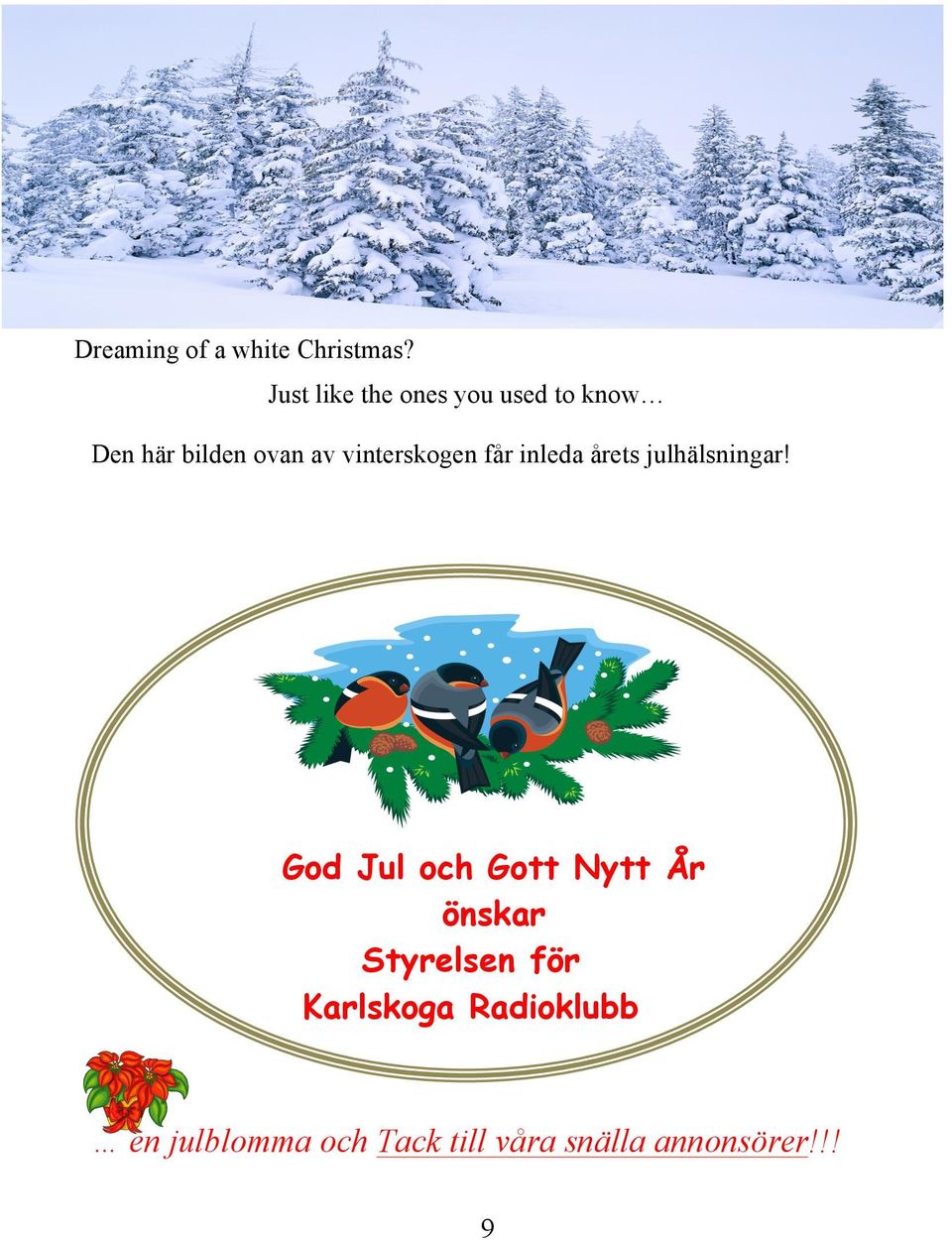 vinterskogen får inleda årets julhälsningar!