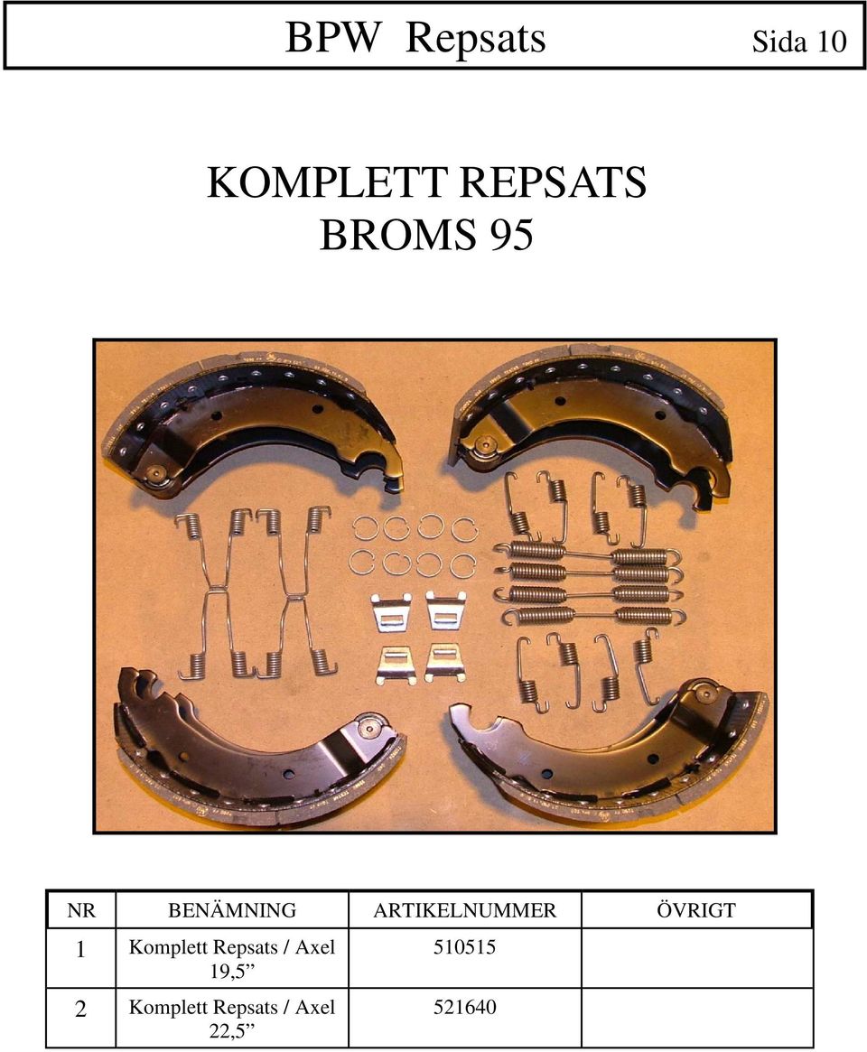 Repsats / Axel 19,5 2 Komplett