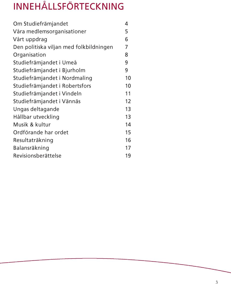 Nordmaling 1 Studiefrämjandet i Robertsfors 1 Studiefrämjandet i Vindeln 11 Studiefrämjandet i Vännäs 12 Ungas