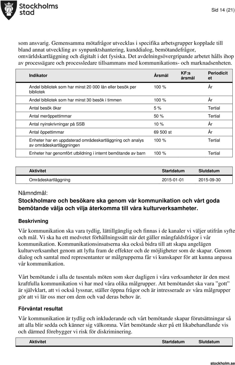 Det avdelningsövergripande arbetet hålls ihop av processägare och processledare tillsammans med kommunikations- och marknadsenheten.